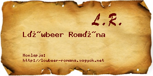 Löwbeer Romána névjegykártya